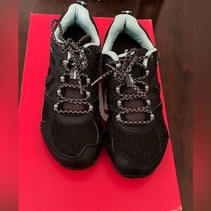 MERRELL women’s Black Athletic Shoes with Light Blue Lining